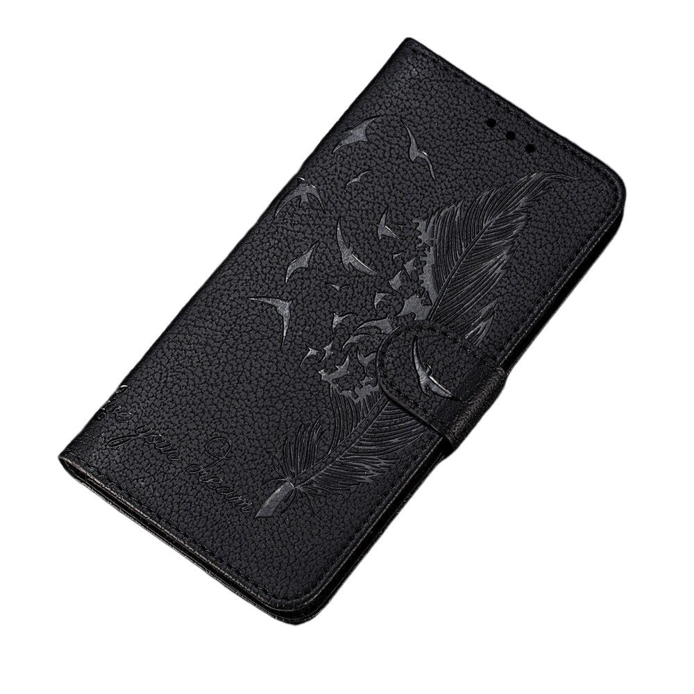 Anymob Samsung Black Flip Case Leather Wallet Phone Cover Protection-Mobile Phone Cases-PEROZ Accessories