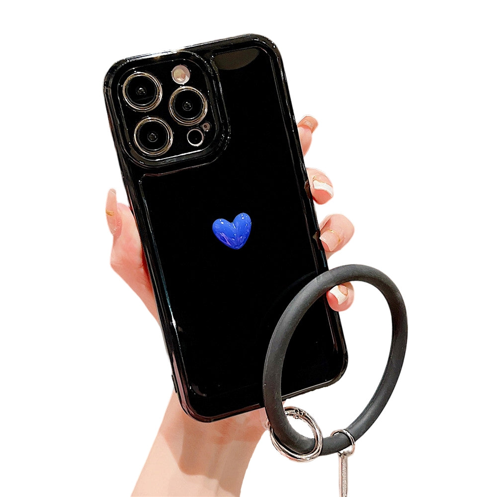 Anymob iPhone Black And Blue 3D Love Heart Bracelet Phone Case Shockproof Soft Silicone Cover-Mobile Phone Cases-PEROZ Accessories