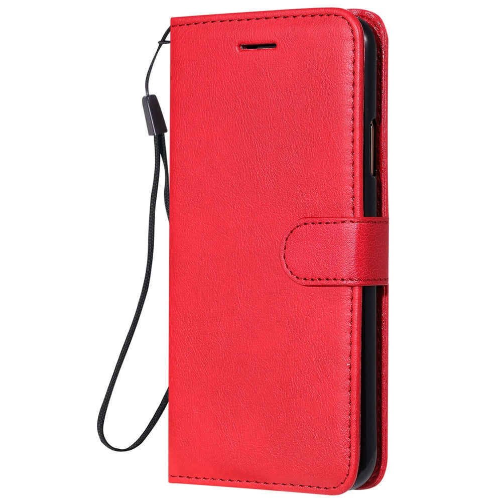 Anymob Xiaomi Redmi Phone Case Red Leather Classic Flip Wallet-Mobile Phone Cases-PEROZ Accessories