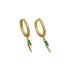 Anyco Earrings Gold Plated Bohemian Geometric Green Zircon Hanging Tassel Stud For Women Girl Teen Fine Fashion Stylish Accessories Jewelry Gifts-Earrings-PEROZ Accessories