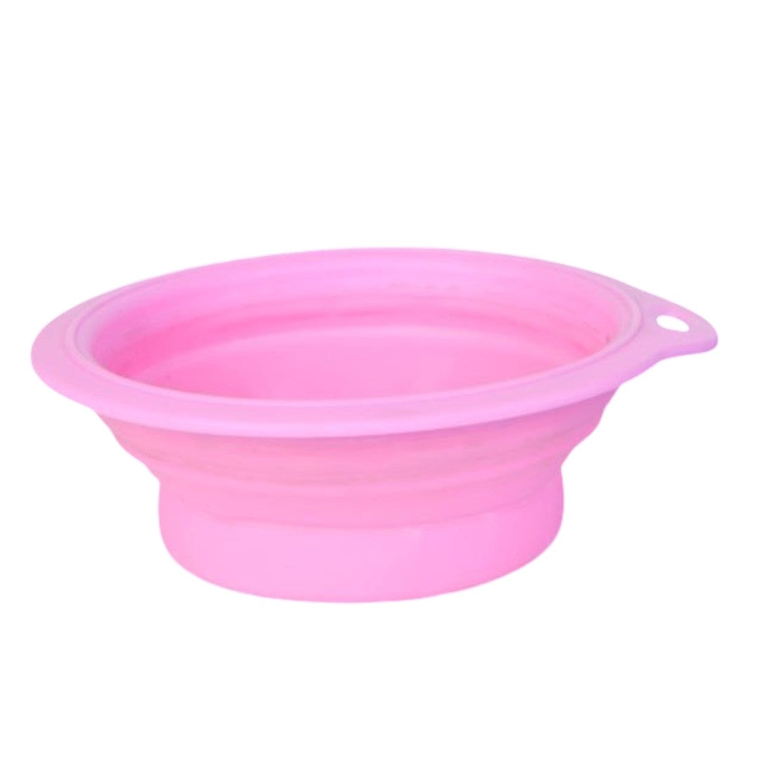 AnyWags Pink Dog Folding Bowl Convenient Portable Lightweight Easy to Carry Perfect for Travel-Pet Feeder-PEROZ Accessories