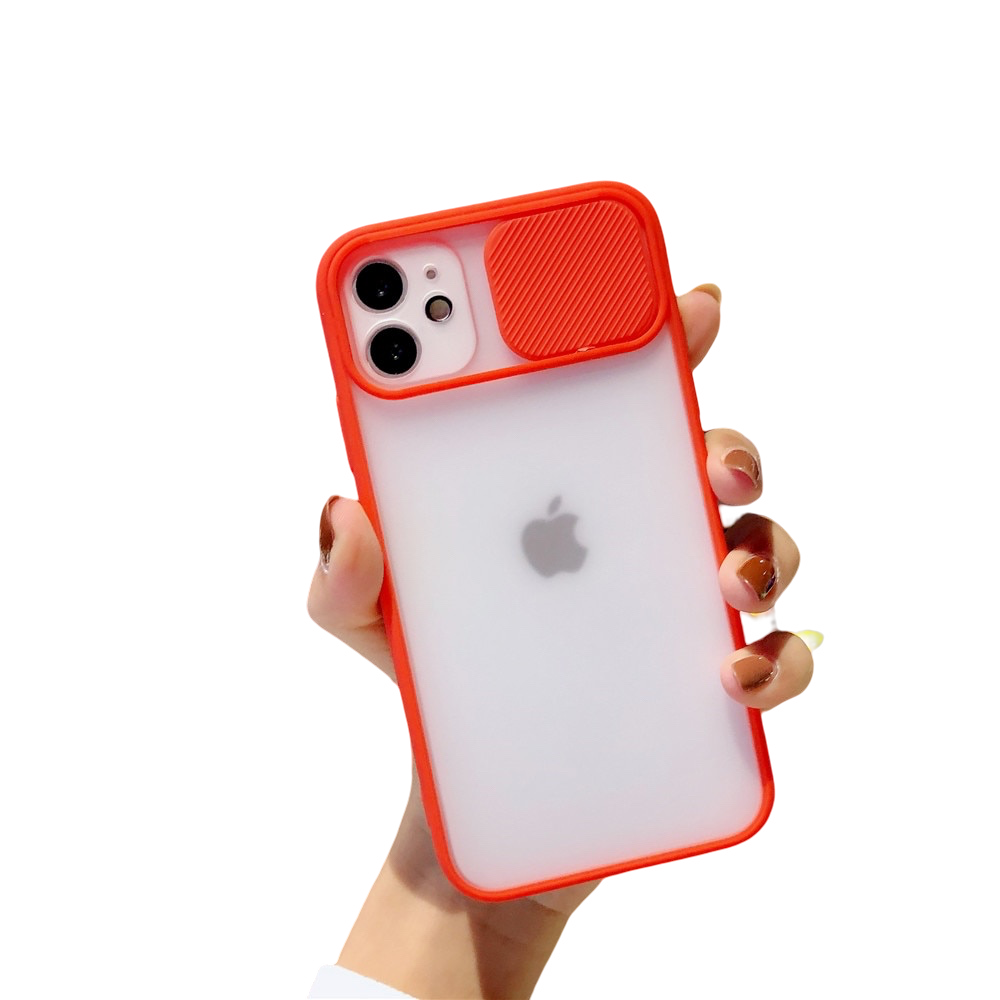 Anymob iPhone Case Red Transparent Matte Slide Push Pull Window Camera Protection Cover-Mobile Phone Cases-PEROZ Accessories