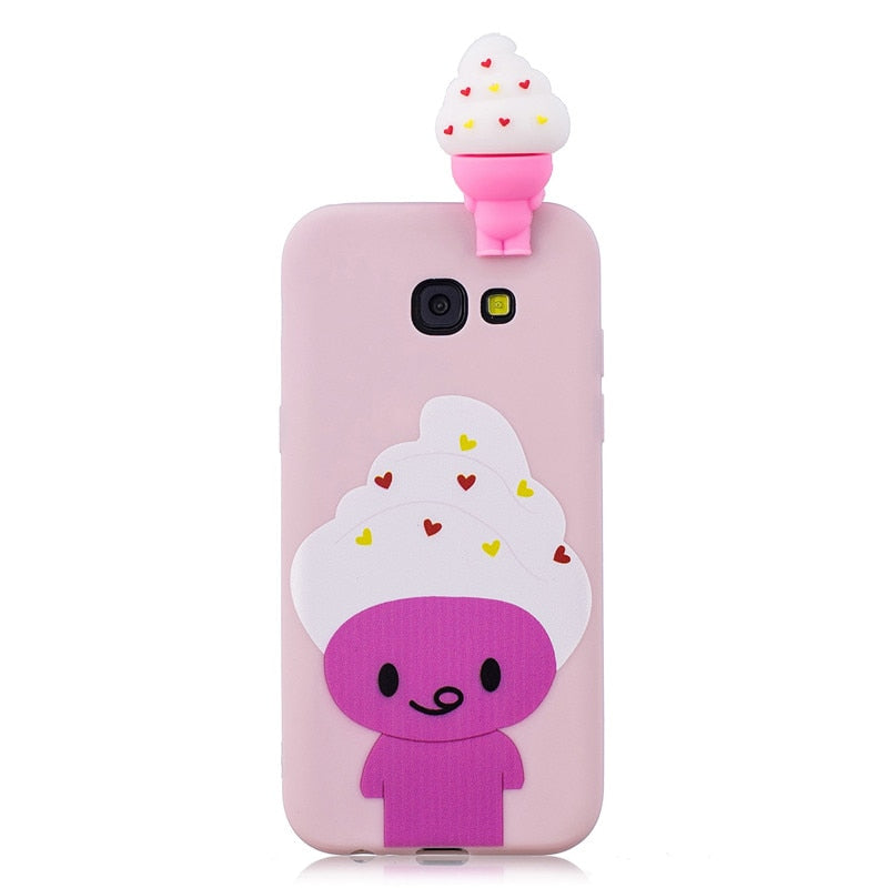 Anymob Samsung Case Pink Ice Cream Soft Silicone 3D Unicorn Panda Phone Cover Protection-Mobile Phone Cases-PEROZ Accessories