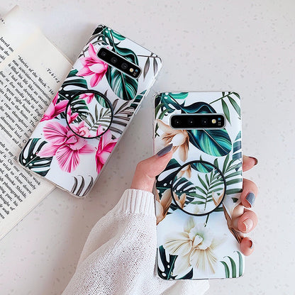 Anymob Samsung Case Green Floral Design Art Leaf Flower Silicon Without Holder Stand Phone Cover-Mobile Phone Cases-PEROZ Accessories