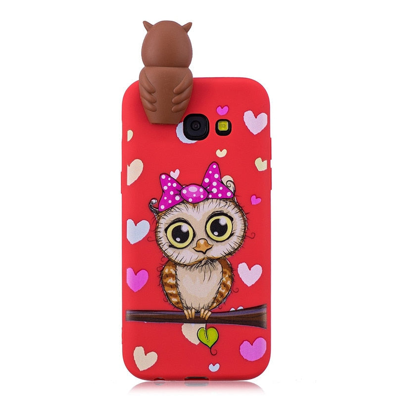 Anymob Samsung Case Red Owl Soft Silicone 3D Unicorn Panda Phone Cover Protection-Mobile Phone Cases-PEROZ Accessories