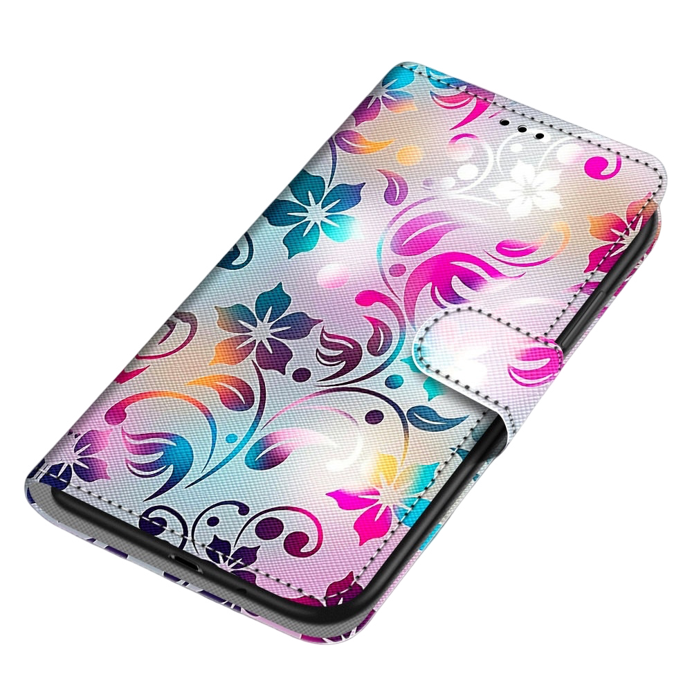 Anymob Samsung Case Multicolor Flower Magnetic Flip Leather Card Slot Wallet Phone Cover Protection-Mobile Phone Cases-PEROZ Accessories