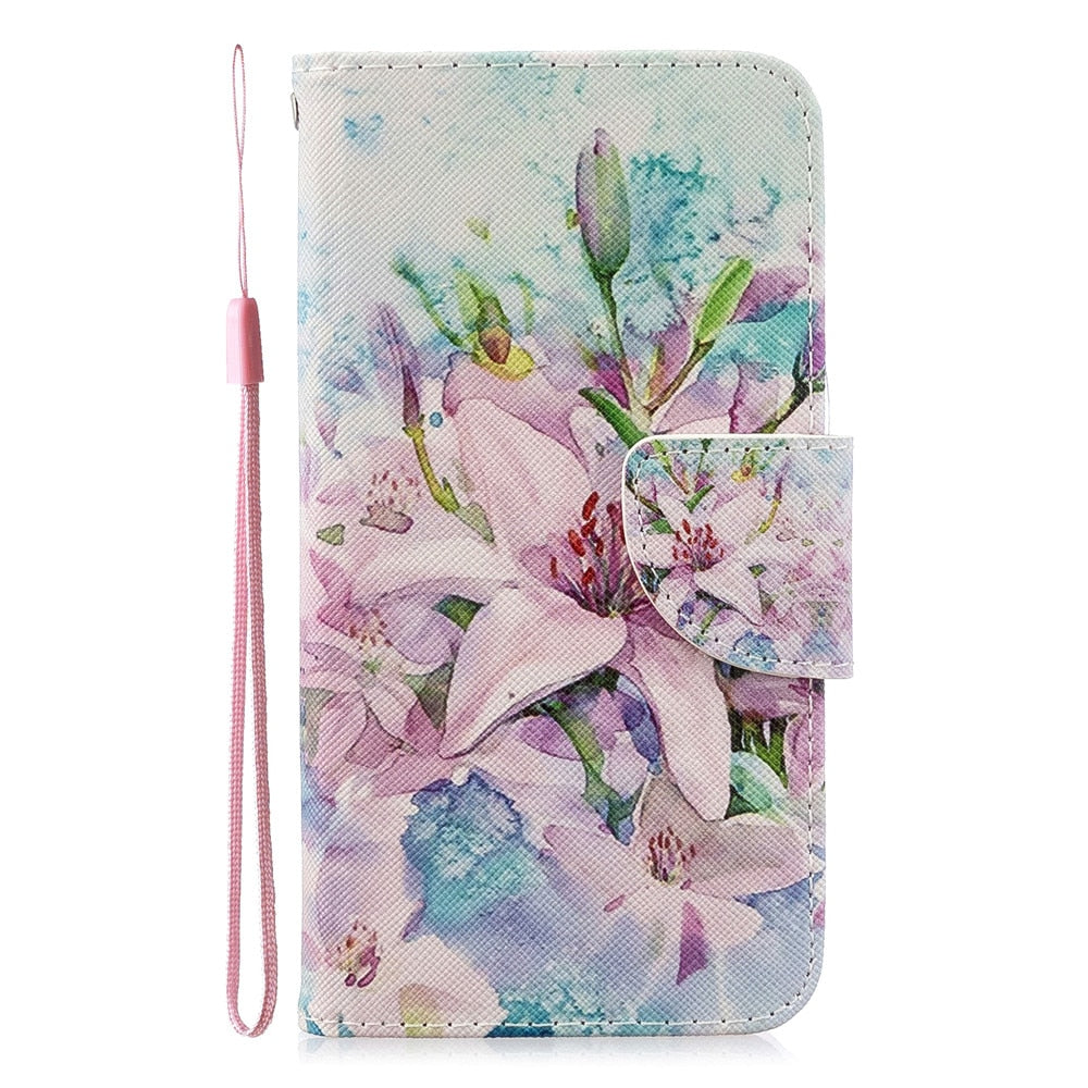 Anymob Xiaomi Redmi Leather Case Flip Fashionable Lily Cover Wallet-Mobile Phone Cases-PEROZ Accessories