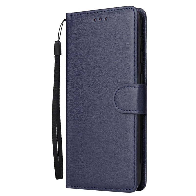 Anymob Samsung Dark Blue Leather Case Flip Wallet Phone Cover-Mobile Phone Cases-PEROZ Accessories
