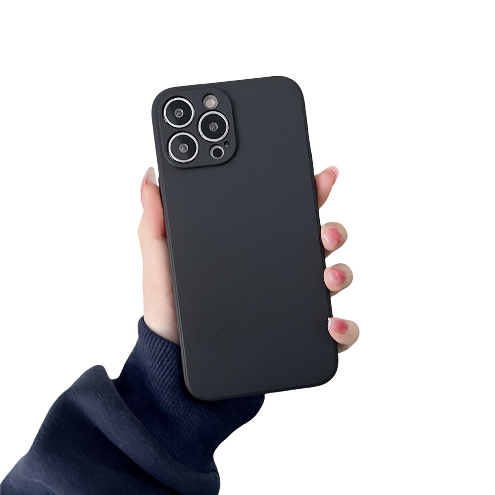 Anymob iPhone Black Square Silicone Phone Case Slim Soft Back Cover-Mobile Phone Cases-PEROZ Accessories