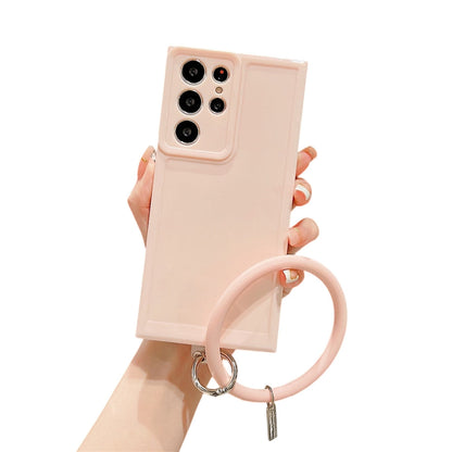 Anymob Samsung Pink Silicone Ring Bracelet Phone Case Candy Color Soft Shockproof Cover-Mobile Phone Cases-PEROZ Accessories