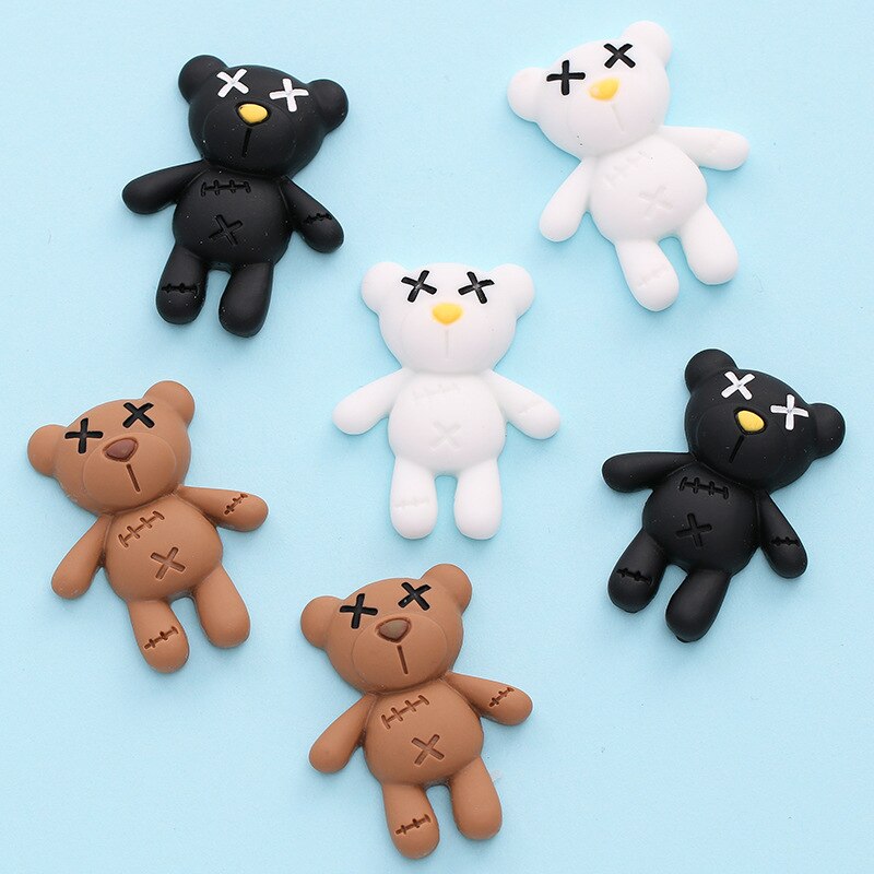 Anykidz Black Teddy Bear Shoe Charm Accessories Jeans Clogs Pendant Pin Designer Ornament Jibbitz for Crocs-Shoe Charms-PEROZ Accessories