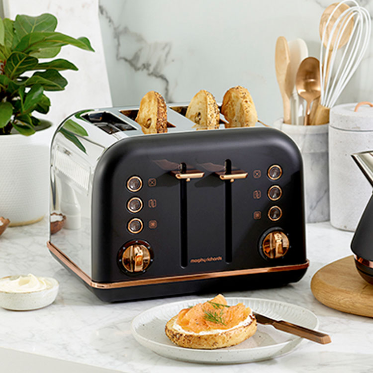 Morphy Richards Accents Rose Gold 4-Slice Toaster-Toasters-PEROZ Accessories