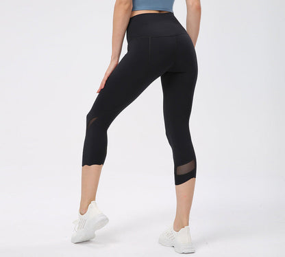 TARRAMARRA High-Rise Scalloped Hem 7/8 Crop Flow Active Legging-Leggings-PEROZ Accessories