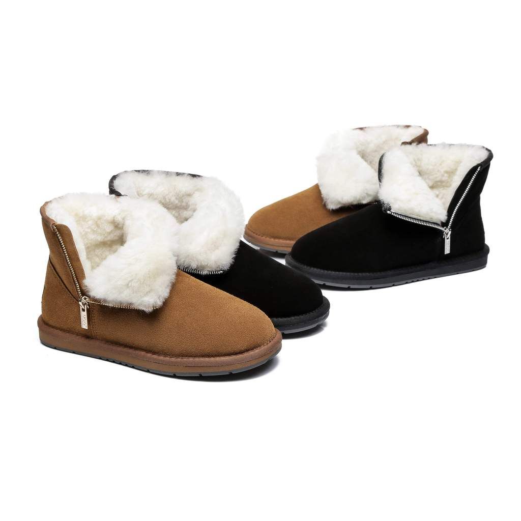 Australian Shepherd Mini Zipper UGG Boots-Boots-PEROZ Accessories