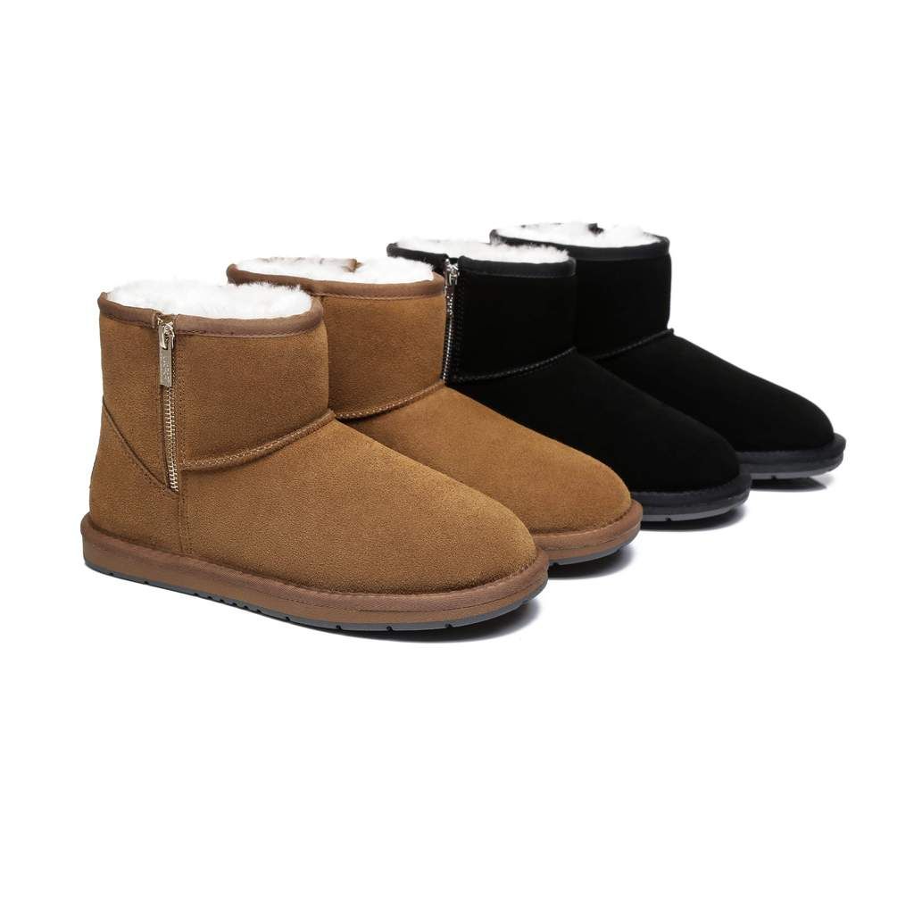 Australian Shepherd Mini Zipper UGG Boots-Boots-PEROZ Accessories
