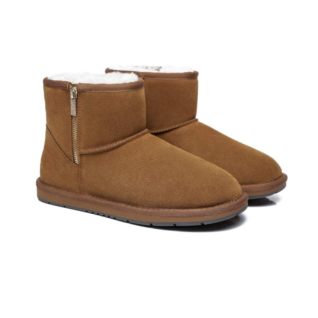 Australian Shepherd Mini Zipper UGG Boots-Boots-PEROZ Accessories