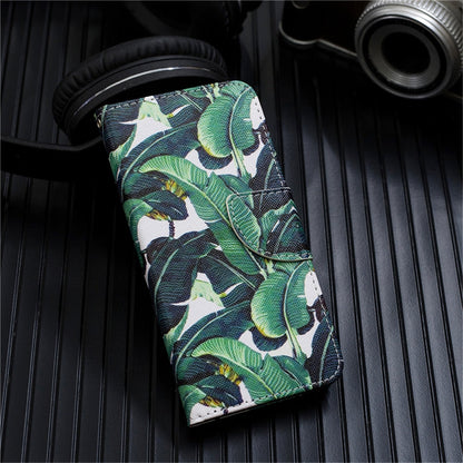 Anymob Samsung Case Green Banana Leaf Design Flip Leather Wallet Phone Cover Protection-Mobile Phone Cases-PEROZ Accessories