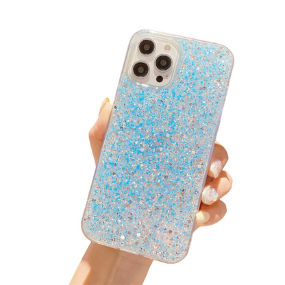 Anymob iPhone Case Blue Clear Shining Glitter Sequins Cute Soft Phone Cover-Mobile Phone Cases-PEROZ Accessories