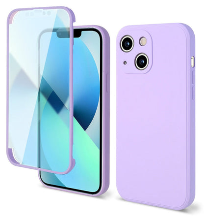 Anymob iPhone Purple Silicon Transparent Tempered Glass Shockproof Phone Case Soft Cover-Mobile Phone Cases-PEROZ Accessories