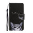 Anymob iPhone Case Black with White Cat Flip Leather Wallet Stand Cover Phone Bag Shell-Mobile Phone Cases-PEROZ Accessories