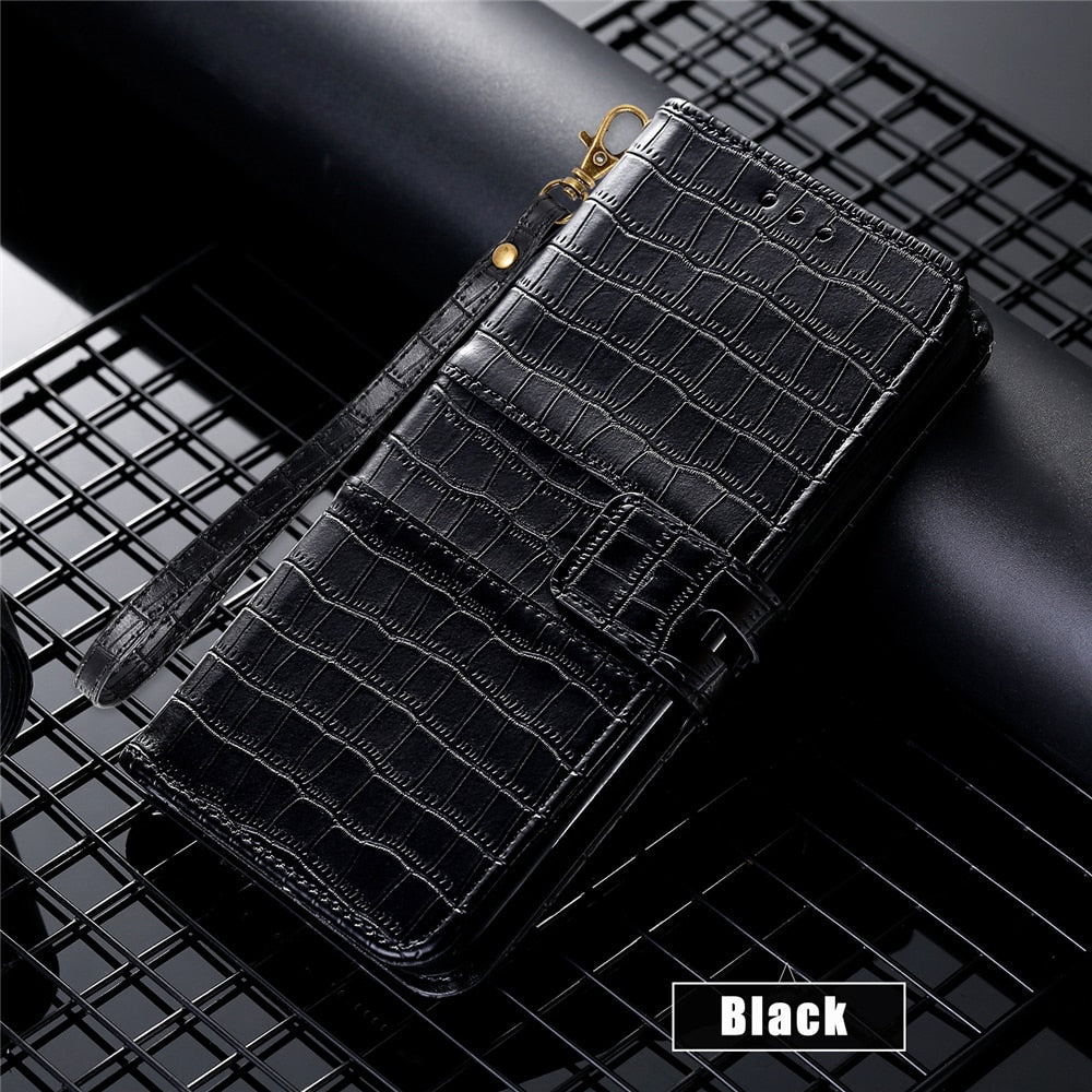 Anymob Samsung Black Leather Case Cover 3D Flip Wallet Phone Protection-Mobile Phone Cases-PEROZ Accessories