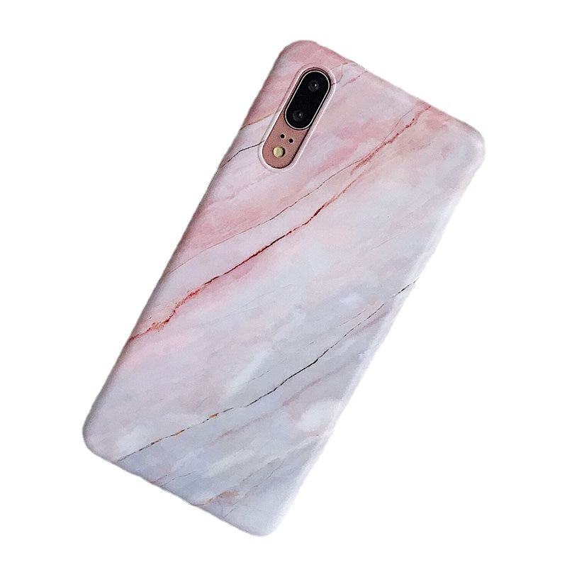 Anymob Samsung Light Pink Marble Flower Case Back Cover Art Leaf Silicone Phone Protection-Mobile Phone Cases-PEROZ Accessories