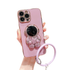 Anymob iPhone Case Pink Astronaut Holder Wristband Plating Love Heart Soft Silicone Back Cover Bumper-Mobile Phone Cases-PEROZ Accessories