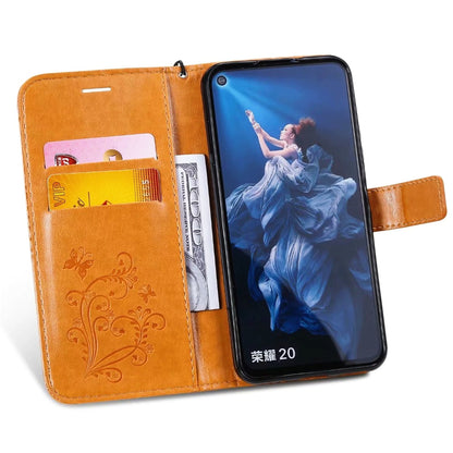 Anymob Huawei Blue Leather Phone Case Butterfly Flip Wallet Cover Protection-Mobile Phone Cases-PEROZ Accessories