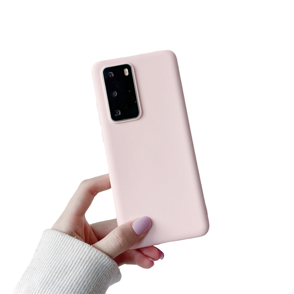 Anymob Samsung Beige Candy Color Phone Case Silicone Back Cover-Mobile Phone Cases-PEROZ Accessories