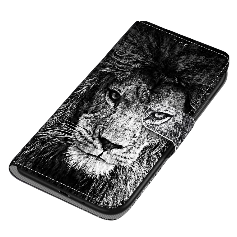 Anymob Samsung Case Black Lion Magnetic Flip Leather Card Slot Wallet Phone Cover Protection-Mobile Phone Cases-PEROZ Accessories