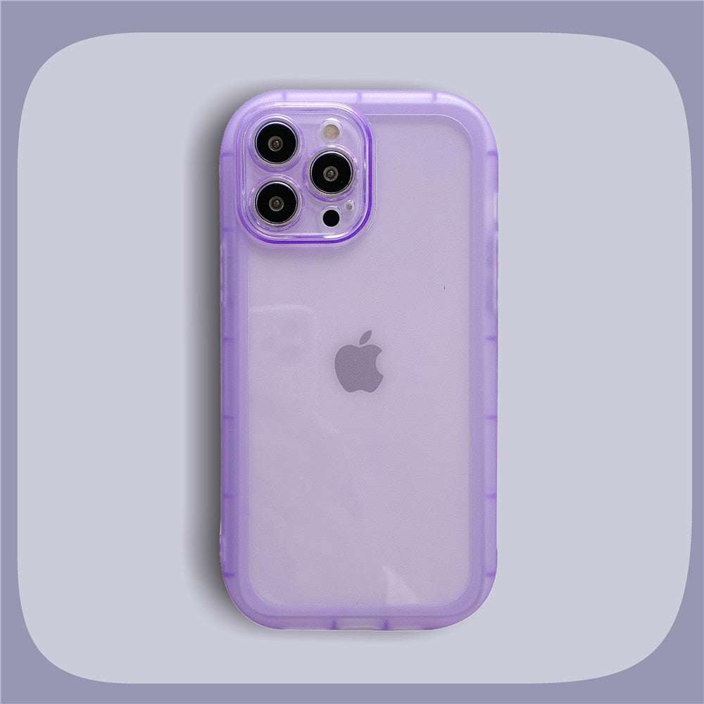 Anymob iPhone Case Purple Transparent Matte Shockproof Soft Silicone Clear Back Cover Bumper-Mobile Phone Cases-PEROZ Accessories