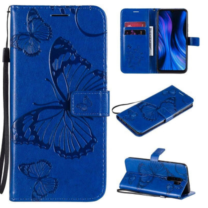 Anymob Samsung Case Blue Butterfly Luxury Wallet Phone Flip Leather Cover With Card Slot Protection-Mobile Phone Cases-PEROZ Accessories