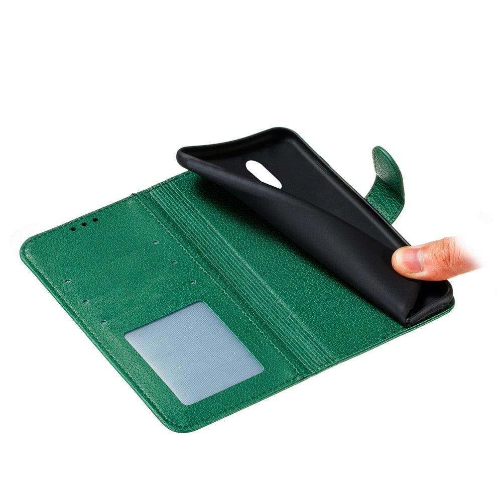 Anymob Nokia Red Leather Flip Case Feather Wallet Phone Cover Protection-Mobile Phone Cases-PEROZ Accessories