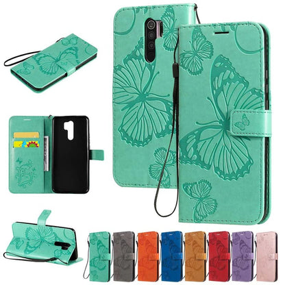 Anymob Xiaomi Redmi Case Green Flower Book Leather Flip Phone Cover Wallet 3D Case Cover Protection-Mobile Phone Cases-PEROZ Accessories