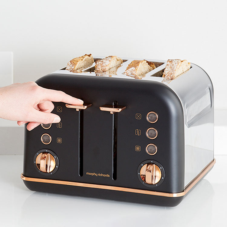 Morphy Richards Accents Rose Gold 4-Slice Toaster-Toasters-PEROZ Accessories