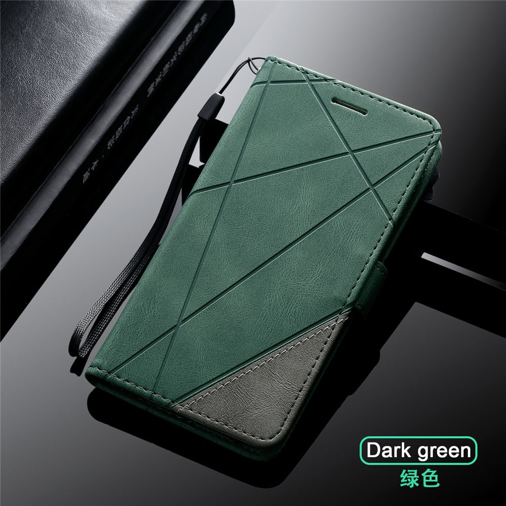 Anymob Huawei Case Dark Green Leather Flip Cover Wallet Phone Bag Shell Protection-Mobile Phone Cases-PEROZ Accessories