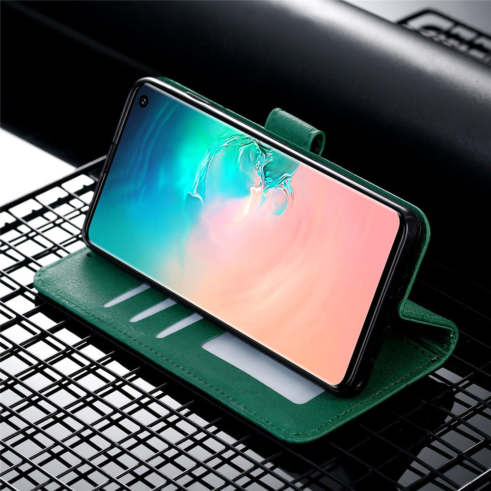 Anymob Samsung Ocean Blue Cat Leather Flip Case Wallet Phone Cover Protection-Mobile Phone Cases-PEROZ Accessories