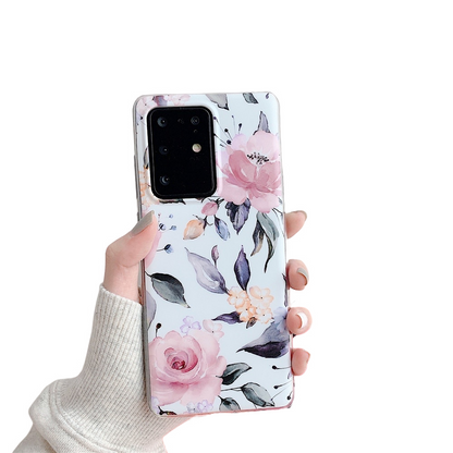 Anymob Samsung Case Purple Art Leaf Flower Silicon Without Holder Stand Phone Cover-Mobile Phone Cases-PEROZ Accessories