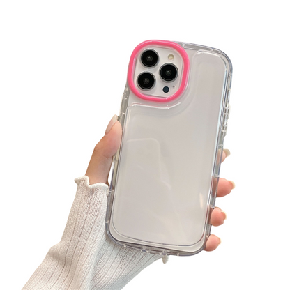 Anymob iPhone Case Light Pink Transparent Candy Color Camera Protection Soft Silicone Airbag Shockproof Bumper-Mobile Phone Cases-PEROZ Accessories
