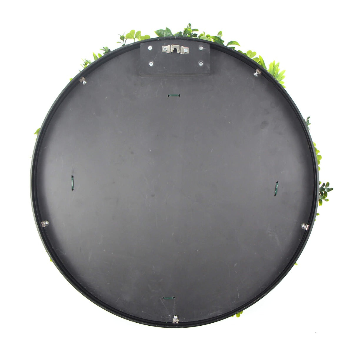 Flowering White Artificial Green Wall Disc UV Resistant 50cm (Black Frame)-Home &amp; Garden &gt; Artificial Plants-PEROZ Accessories
