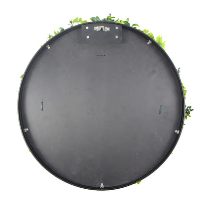 Flowering White Artificial Green Wall Disc UV Resistant 50cm (Black Frame)-Home &amp; Garden &gt; Artificial Plants-PEROZ Accessories