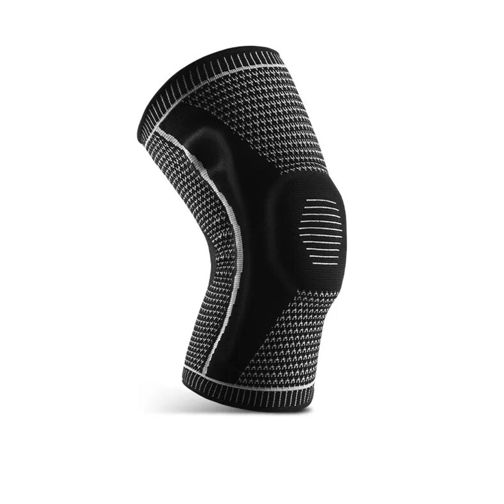 Anyfit Black Kneepad 1 Pc XL Brace Strap Silicone Full Knee Brace Strap Support Strong Meniscus Compression Protection Sport Kneepads for Running-Exercise &amp; Fitness-PEROZ Accessories