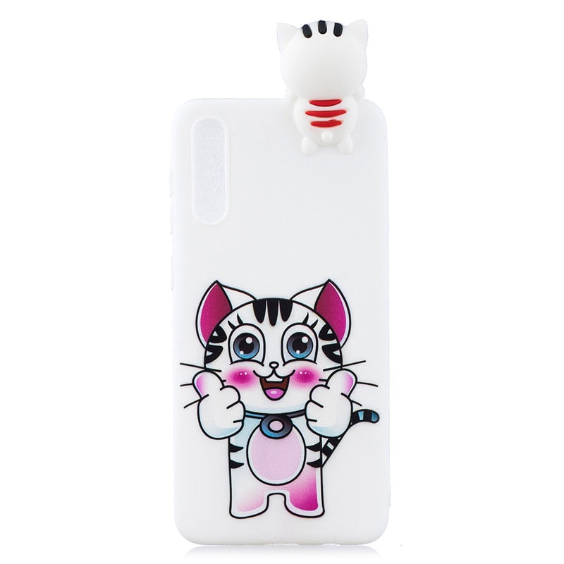 Anymob Samsung White Cat Silicone Case Animal Back Cover-Mobile Phone Cases-PEROZ Accessories