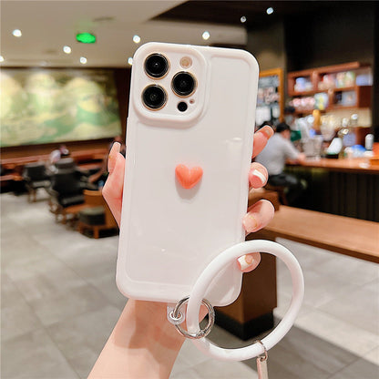 Anymob iPhone White And Orange 3D Love Heart Bracelet Phone Case Shockproof Soft Silicone Cover-Mobile Phone Cases-PEROZ Accessories