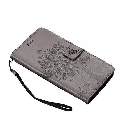 Anymob Huawei Phone Case Gray 3D Tree Flip Leather Wallet Cover-PEROZ Accessories