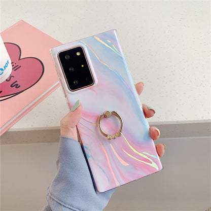 Anymob Samsung Case Pink Marble Protection Soft Cover With Ring Holder Stand-Mobile Phone Cases-PEROZ Accessories