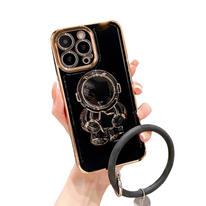 Anymob iPhone Black Hand Ring Loop Soft Case Astronaut Folding Stand Holder Cover-Mobile Phone Cases-PEROZ Accessories
