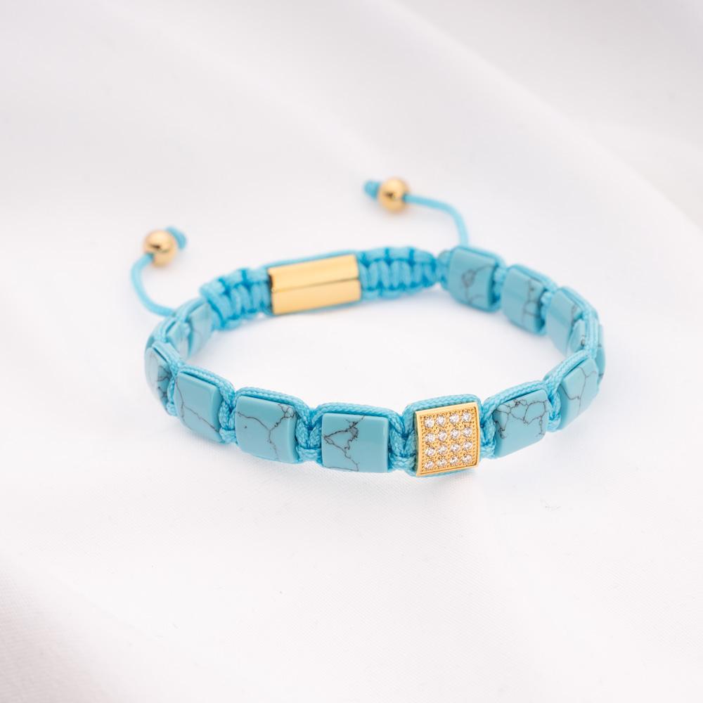 PEROZ | Turquoise Agate Beaded Bracelet