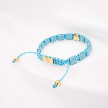 PEROZ | Turquoise Agate Beaded Bracelet - Back