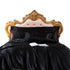 Anyhouz Beddings Black EU Double Size 3 Pcs High End Satin Smooth Duvet Cover Set Luxury Polyester Silky Soft Cozy Bedding Set-Duvet Covers-PEROZ Accessories
